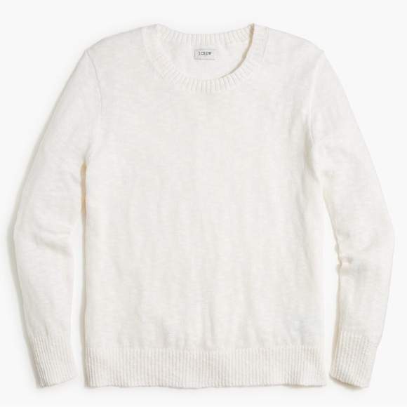 J. Crew Classic White Cotton Blend Beach Crewneck Sweater NWT S - Picture 5 of 12